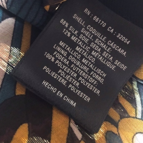 Anthropologie HD In Paris Metallic Floral Top Sz 4 - Picture 6 of 6